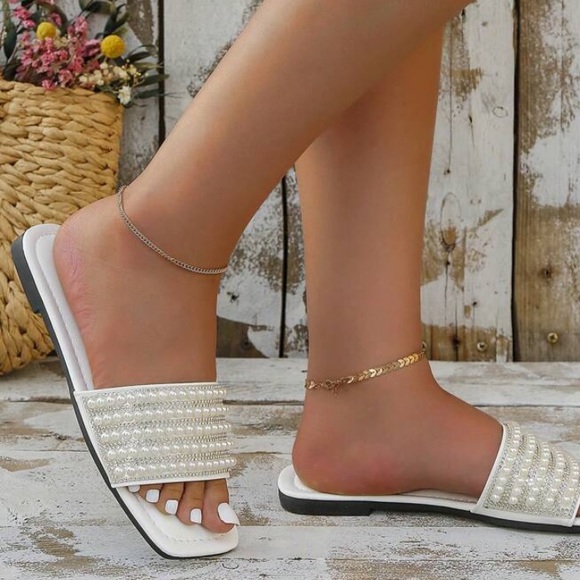 White Pearl Sandals - Picture 3 of 3